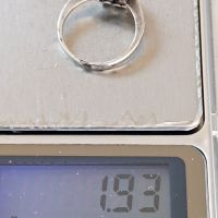 Красив сребърен пръстен с камък , снимка 2 - Пръстени - 45469232