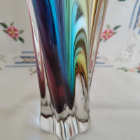 Антикварна кристална ваза Art Glass Sommerso Sanyu Япония , снимка 12 - Други ценни предмети - 45036670