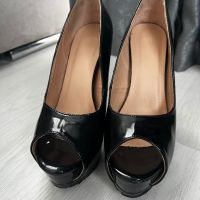 Дамски черни високи обувки на висок ток, 38 номер, снимка 9 - Дамски обувки на ток - 45567302