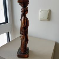 Стара медна статуетка на Кариатида, снимка 8 - Антикварни и старинни предмети - 45399190