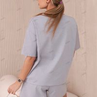Нов дамски комплект блуза с щампа punto + къси панталонки, 3цвята , снимка 5 - Комплекти - 45575916
