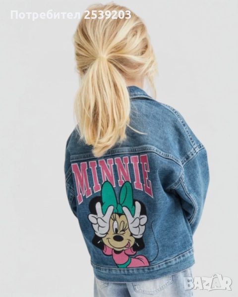 Детско дънково яке Мини Маус на H&M 9-10 години, снимка 1