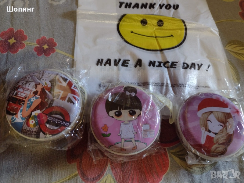 Кръгъл метален несесер - малък, снимка 1