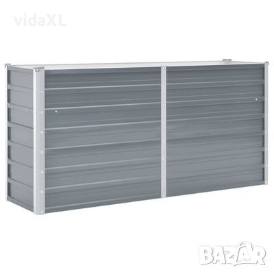 vidaXL Градинска висока леха поцинкована стомана 160x40х77 см сива(SKU:44848, снимка 1