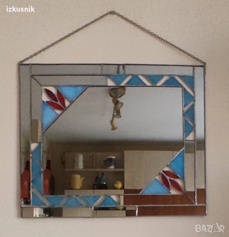Ретро огледало в стил Арт Нуво, ръчно изработено, снимка 1