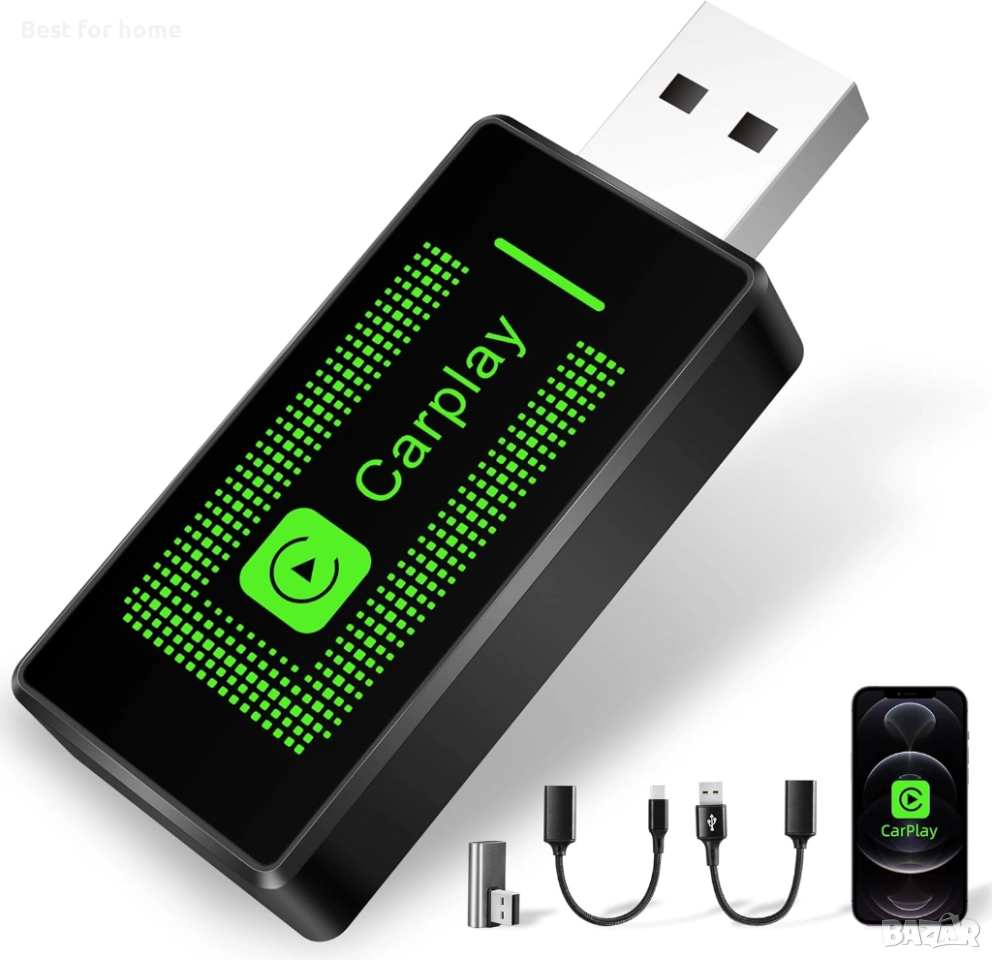 Безжичен Carplay адаптер за iPhone Lyssiefeel, снимка 1