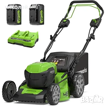 самоходна акумулаторна косачка Greenworks 48V (2 x 24V) 46cm

, снимка 1