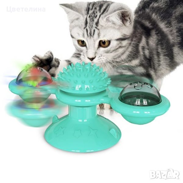 Интерактивна въртяща се играчка за котки вятърна мелница, снимка 1