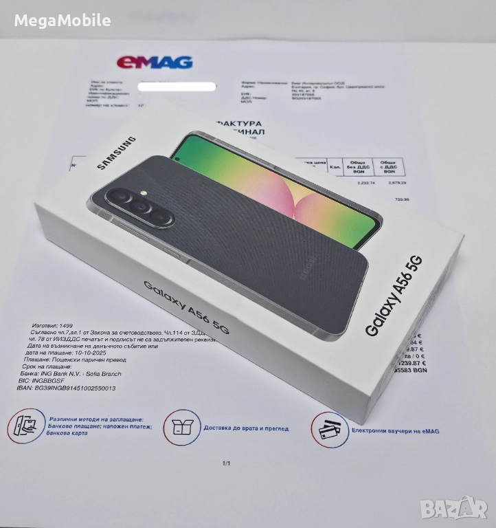 НОВ•Samsung A56 256GB Graphite, снимка 1
