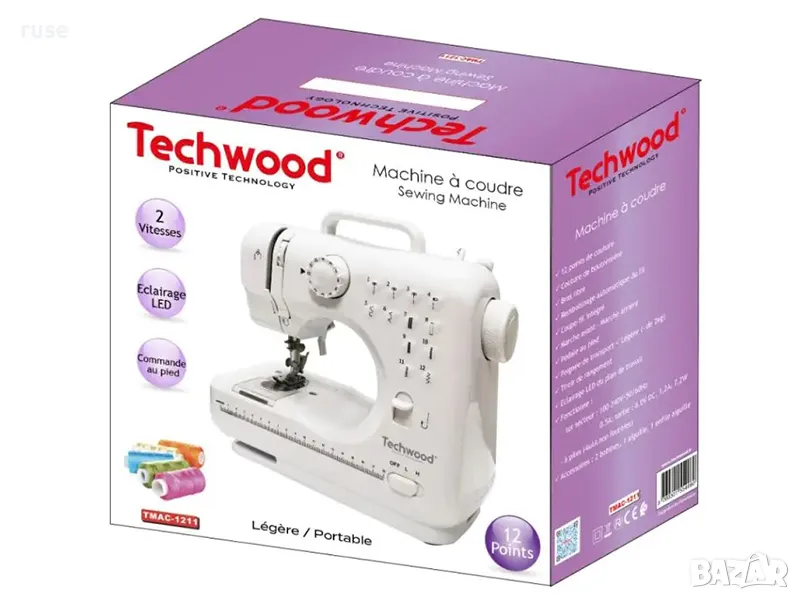 НОВИ! Шевна машина Techwood 10 програми подсветка захранване или батерии, снимка 1