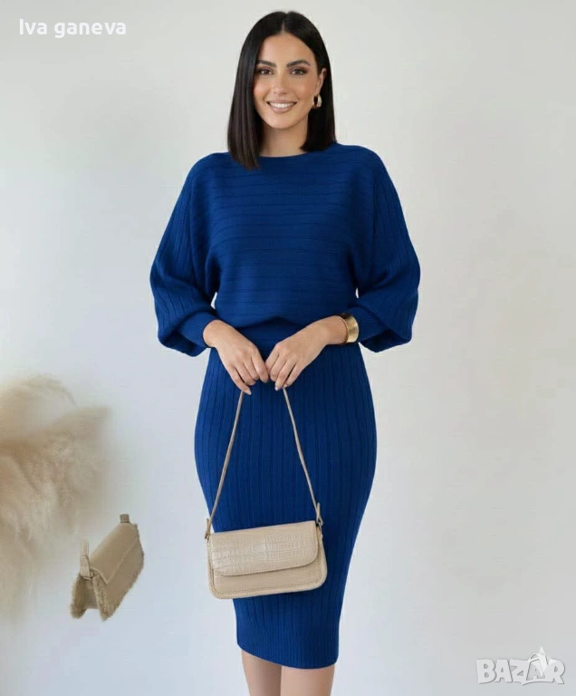 Рокля с пуловер плетиво , снимка 1