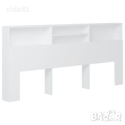 vidaXL Табла за легло тип шкаф, бяла, 220x19x103,5 см(SKU:811898, снимка 1