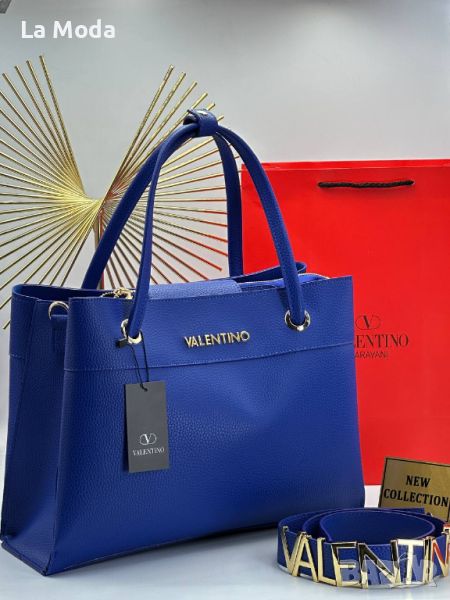 Дамска чанта синя Valentino, снимка 1