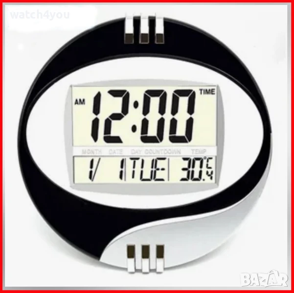 КАЧЕСТВЕН ДИГИТАЛЕН СТЕНЕН/ НАСТОЛЕН ЧАСОВНИК С ТЕМПЕРАТУРА.ЕЛЕКТРОННИ СТЕННИ ЧАСОВНИЦИ ГОЛЕМИ ЦИФРИ, снимка 1