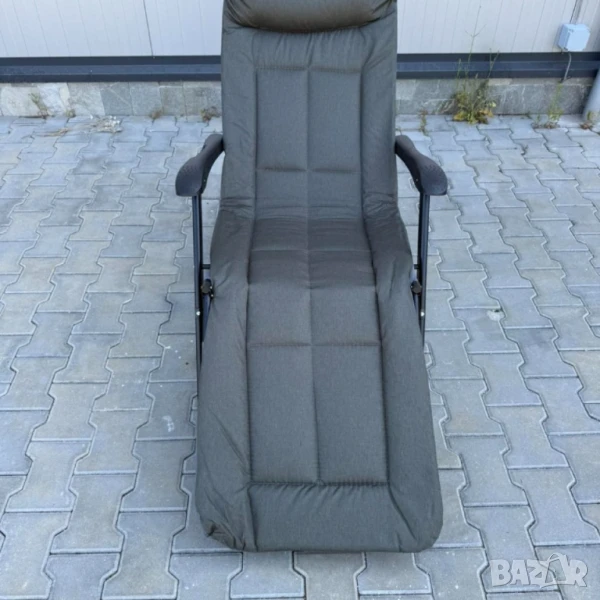 Сгъваем къмпинг стол - шезлонг - ТЪМНОСИВО, снимка 1