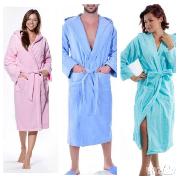 Хавлиени халати за баня с качулка, снимка 1
