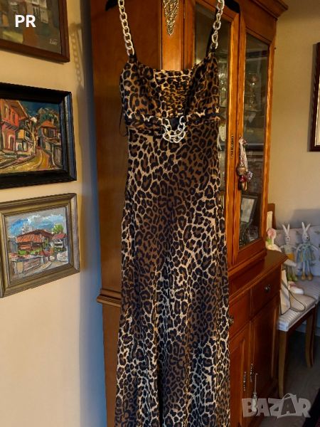 Дълга коктейлна рокля в леопардов  принт Alchera, нова , снимка 1