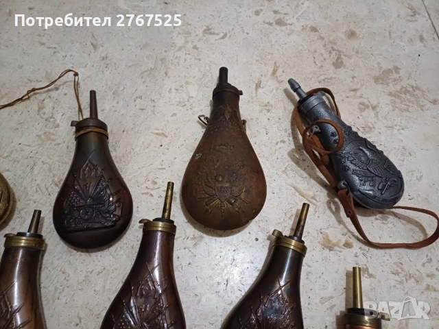 Барутница Барутници пищов възстановка пушка фишеклък паласка, снимка 4 - Антикварни и старинни предмети - 49208784