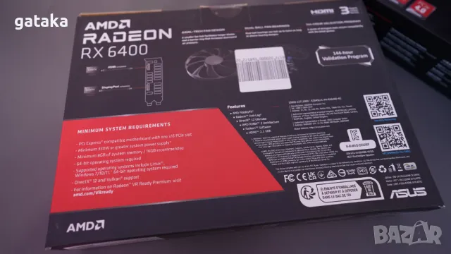 ASUS Radeon RX 6400 Phoenix, 4GB GDDR6, 64-bit  - нова видео карта, снимка 3 - Видеокарти - 48313623