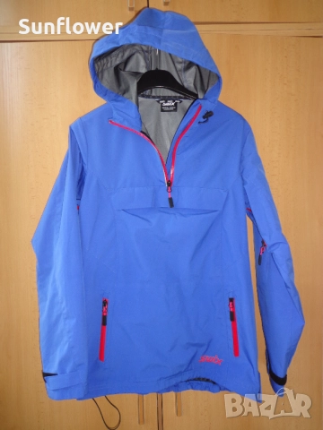 Дамско ветроустойчиво синьо яке с качулка анорак SWIX, размер M  , снимка 8 - Якета - 51870781