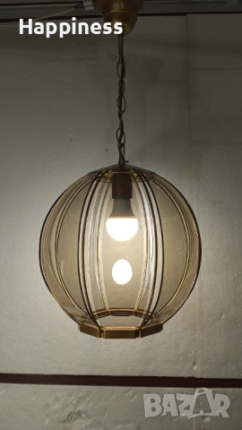 Абажур (Полилей) с 8 стъкла и Нова LED крушка (E27 / 9W / 4000K ), снимка 7 - Лампи за таван - 52670881