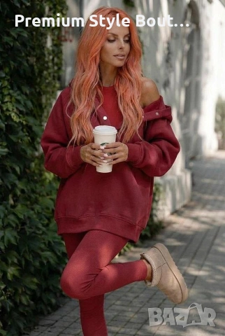 Дамски комплект DANYDIM 3в1 – Oversize суичърт, топ и клин, снимка 14 - Спортни екипи - 53718358