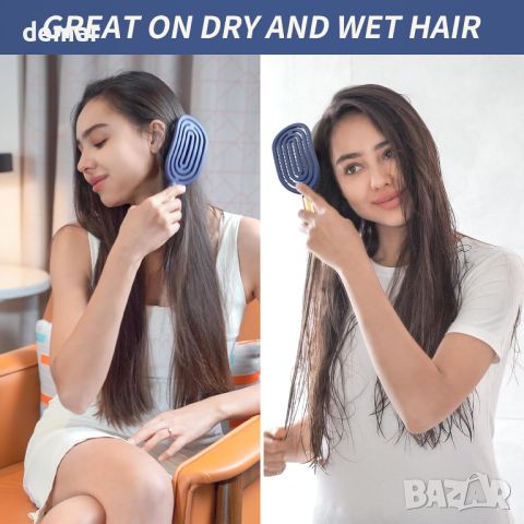 Спирална четка за разресване на коса SHINLEA, масажна четка за коса с гъвкави меки влакна, снимка 7 - Аксесоари за коса - 45622846