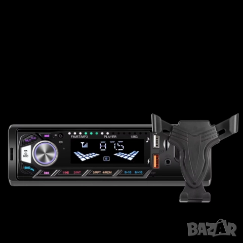 Плеър за автомобил, за кола, радио блутут разговори AUX флашка 1DIN единичен дин, стойка за телефон, снимка 9 - Аксесоари и консумативи - 52892852