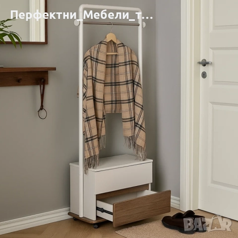 Подвижен мобилен шкаф с 2 чекмеджета и закачалка,нощно шкафче с чекмеджета и закачалка