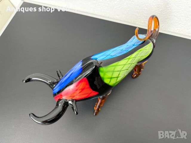 Голям стъклен бик MURANO №7444 , снимка 3 - Антикварни и старинни предмети - 51960700