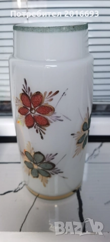 стъклена ръчно рисувана вазичка., снимка 2 - Декорация за дома - 52733868