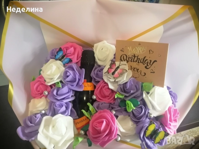 Цветя и вино в кутия , снимка 2 - Други - 51571373