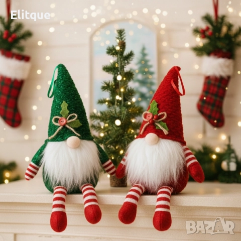 Коледна играчка джудже – Перфектна украса за елха и дом, снимка 3 - Декорация за дома - 52545793