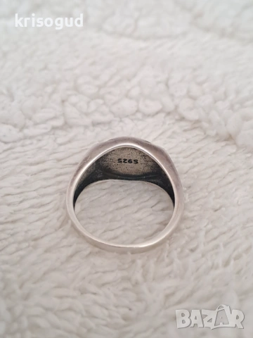 Сребърен мъжки пръстен S925 TEMPUS FUGIT MEMENTO MORI , снимка 3 - Пръстени - 53032683