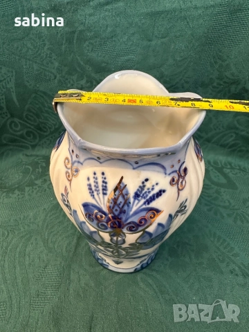 Ваза с кобалт и злато, Кисловодск, СССР, снимка 4 - Антикварни и старинни предмети - 52877668