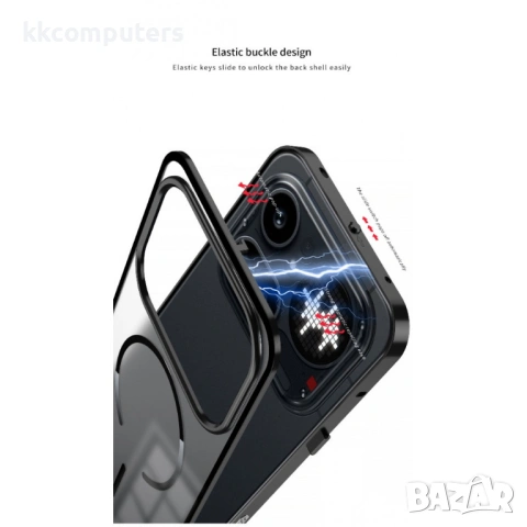Магнитен Алуминиев Калъф за Nothing Phone (4a) Pro с Pop-Up ключалка - PC+TPU, 4 цвята, снимка 3 - Калъфи, кейсове - 54250462