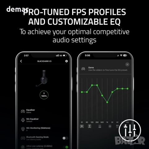 Razer BlackShark V3,Безжични слушалки,TriForce 50 мм драйвери,FPS, снимка 8 - Bluetooth слушалки - 51876297