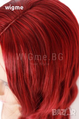 Дълга къдрава светлочервена перука Мишел, снимка 4 - Аксесоари за коса - 24901033