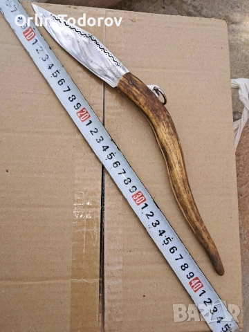 Ръчно изработени нож с косалена дръжка, снимка 4 - Ножове - 54242709
