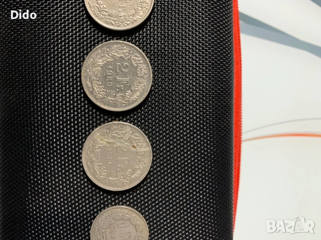 Швейцарски монети 5,2,1 , снимка 2 - Антикварни и старинни предмети - 53905083