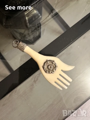 Mедальон азиатския символ ръката Фатима слонова кост, снимка 3 - Колиета, медальони, синджири - 50921359