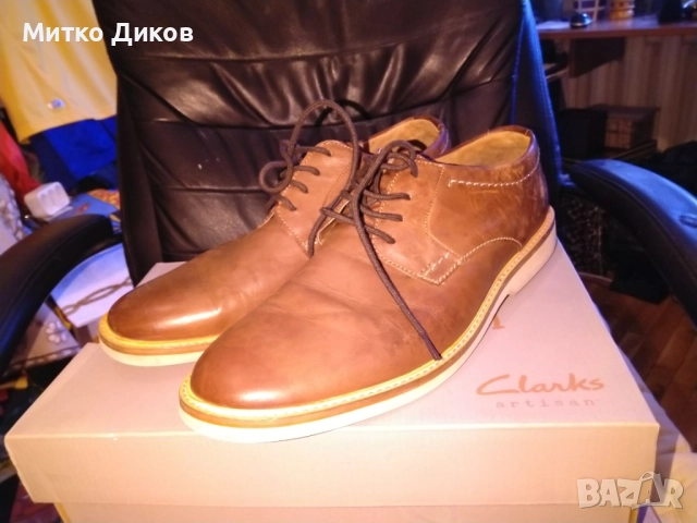 Clarks маркови обувки телешки бокс 61632971 отлични реален номер № 44.5 стелка 29см, снимка 2 - Ежедневни обувки - 52054073