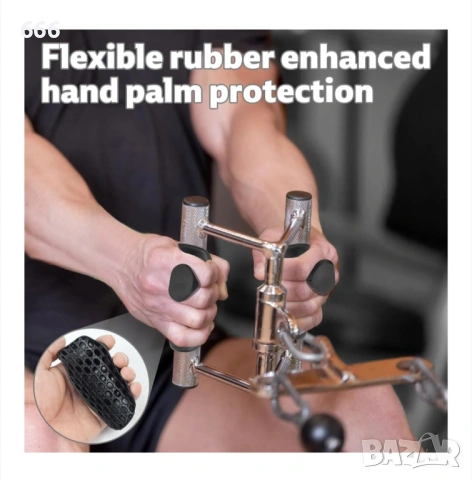 Дръжки за вдигане на тежести, Неплъзгащи се, Унисекс, Гумени, снимка 6 - Спортна екипировка - 54146040