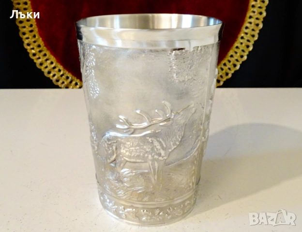 Калаена чаша,халба,Елен,Куче,ловни картини,350 мл. 