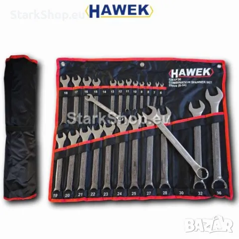 Професионален Комплект Звездогаечни Ключове HAWEK 25 части (6-36мм) Изработени от Хром Ванадиева Сто