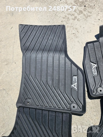 Оригинални гумени стелки за Ауди А3, снимка 3 - Аксесоари и консумативи - 54244851