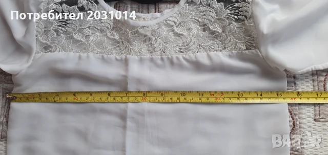 Копринена бяла блузка с дантела , снимка 2 - Детски Блузи и туники - 51420093