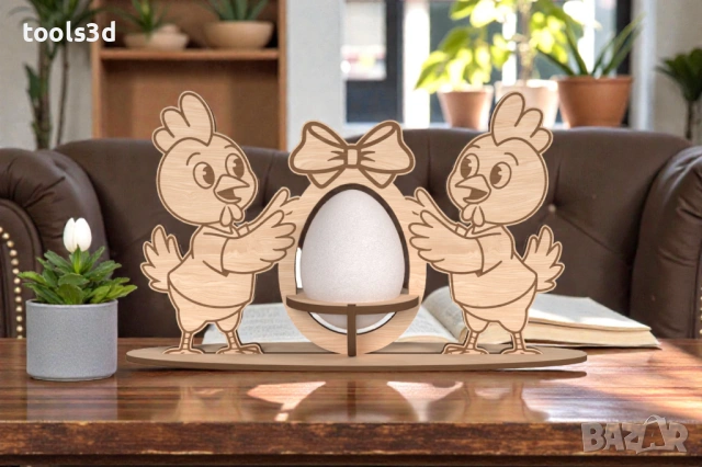 Лазерно изрязани и гравирани стойки за Великденски яйца., снимка 7 - Декорация за дома - 53883928