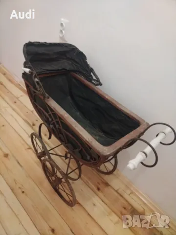 Винтидж ретро количка за кукли Викториански стил Ръчно изработена от естествени материали. , снимка 9 - Антикварни и старинни предмети - 49667702