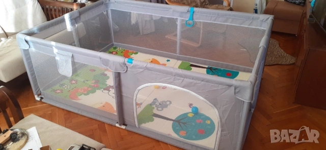 Продавам детска кошара за игра с термо килимче, снимка 2 - Кошарки - 53618805